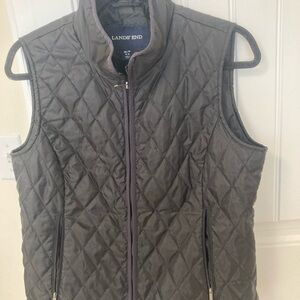 Lands' End Charcoal Quilted Vest